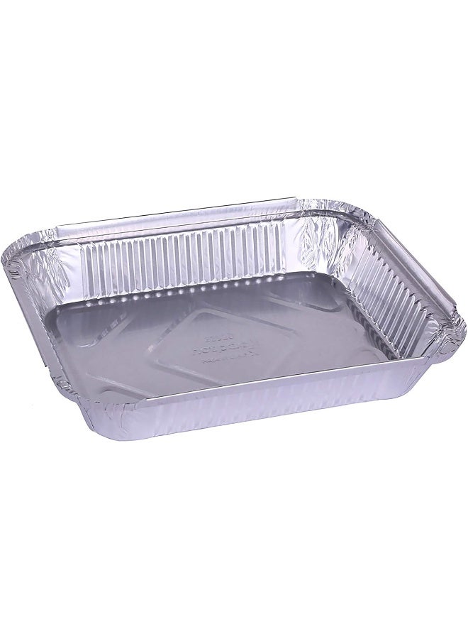 Hotpack Disposable Food Storage, Packaging & Take Away, Aluminium Container Rectangle 1200ml with Lid, 10 Pieces Silver - Image 5