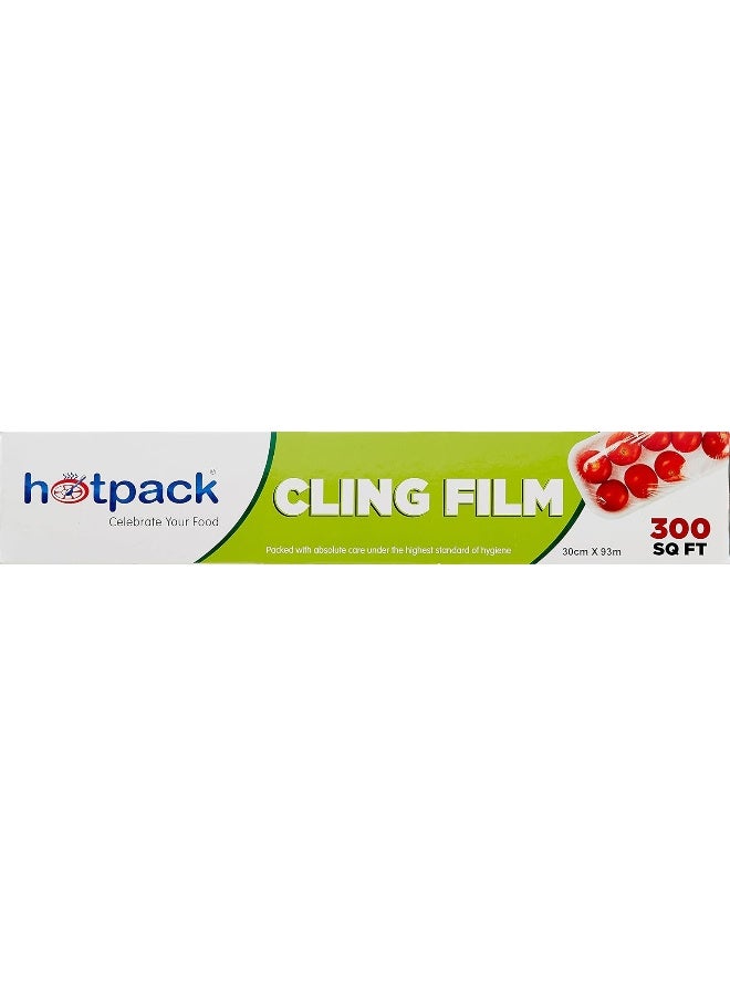 Hotpack 300 Sqft Food Wrap Cling Film Clear 30x93cm  - Image 3