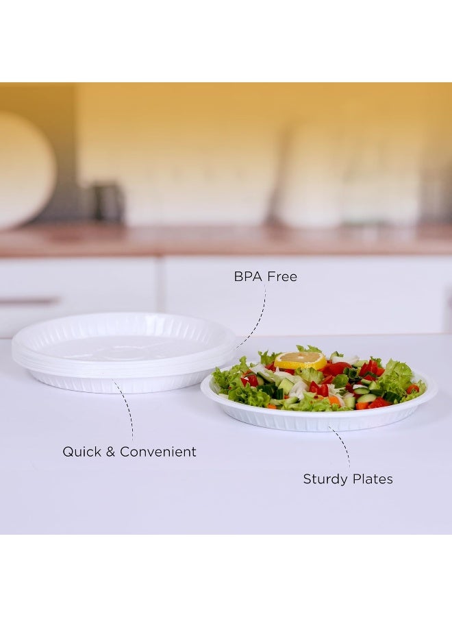 25-Piece Disposable Plastic Plates White 9inch - pnsku/N13077566A/45/_/1732199331/661ff667-48b0-47af-9432-988695490d00