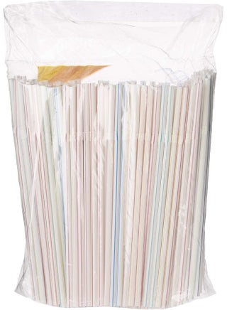 Hotpack Extra Long Disposable Flexible Plastic Drinking Straws, 6mm, 250 Pcs Multicolour 250x6mm - view 3