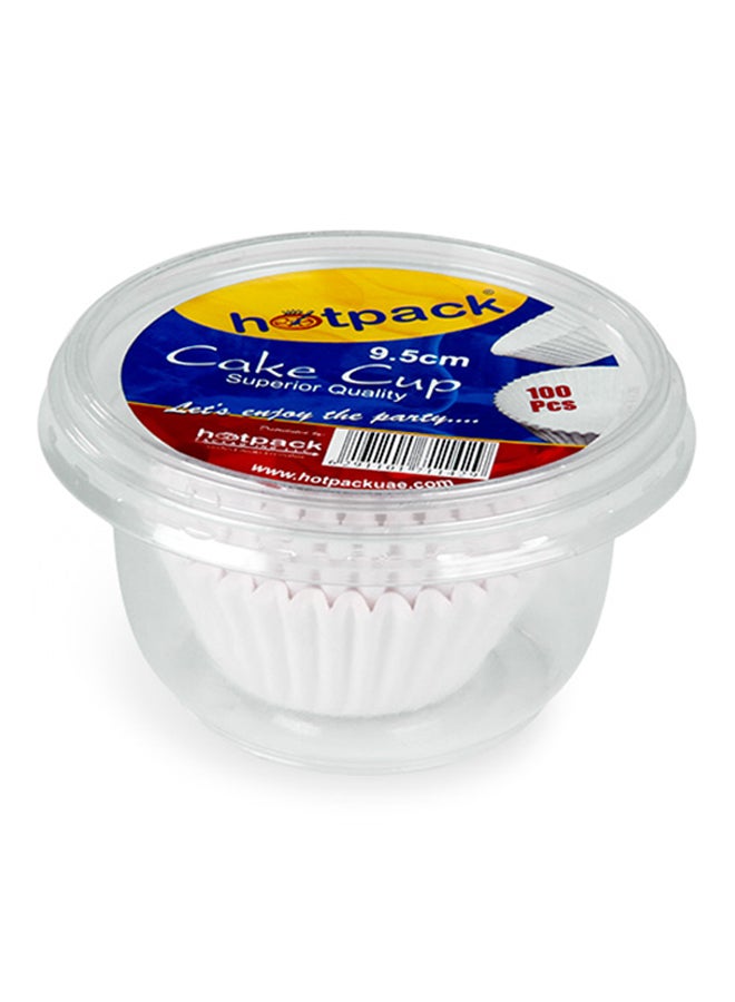 Hotpack 100-Piece Paper Cupcake/Baking Cups White 9.5cm - Image 2