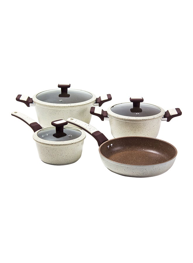 ألبرتو طقم أدوات الطهي مُكون من7 قطع بيج/بني 24سم - Image 1