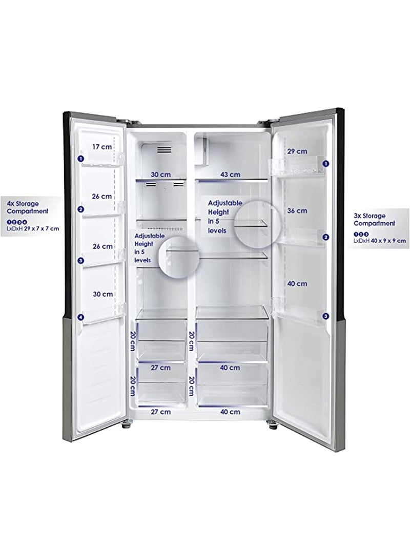 سوبر جنرال ثلاجة ببابين جنباً إلى جنب SGR710SBSSSE فضي - Image 3