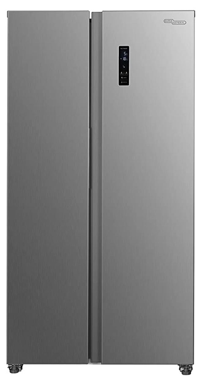 سوبر جنرال ثلاجة ببابين جنباً إلى جنب SRG710SBSSSE فضي - Image 1