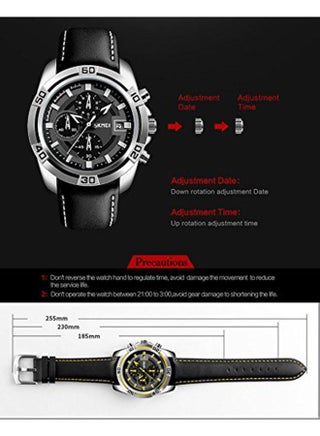 Men's Water Resistant Chronograph Watch 9156h - 47 mm - Black - view 3