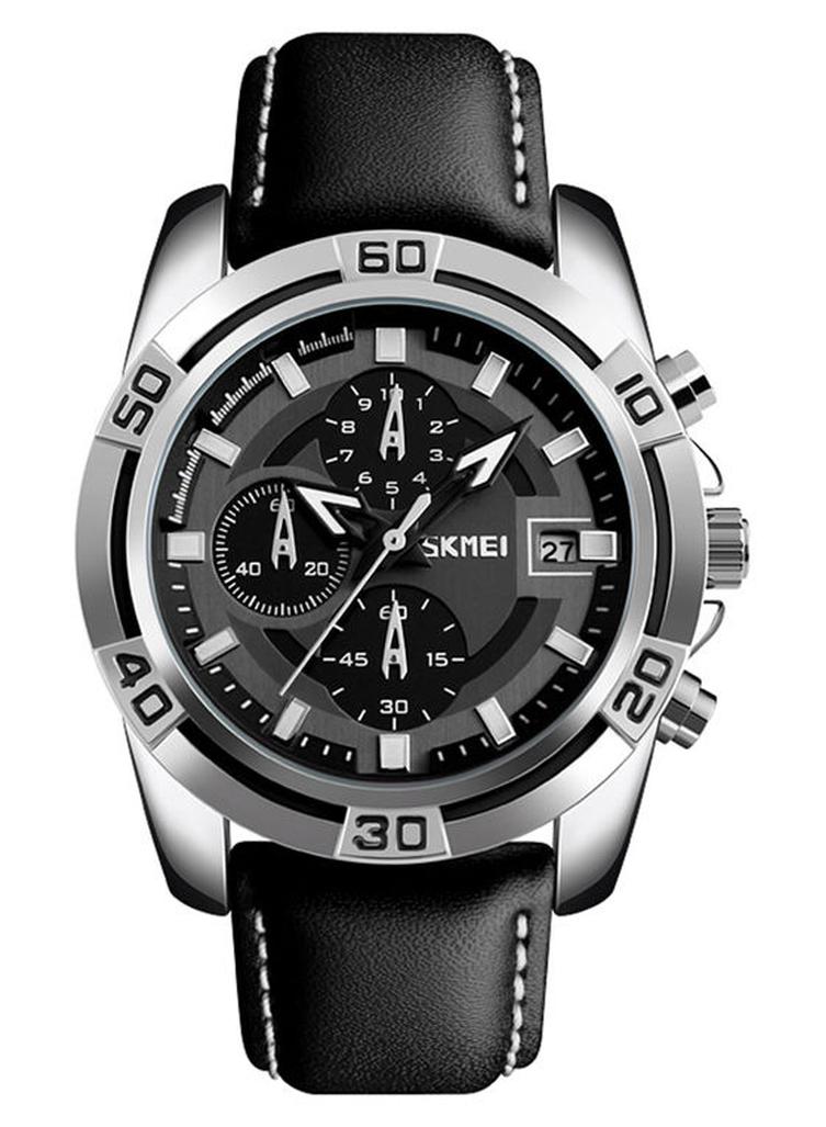 سكمي ساعة يد كرونوغراف مقاومة للماء طراز 9156H - 47 مم - أسود للرجال - Image 1