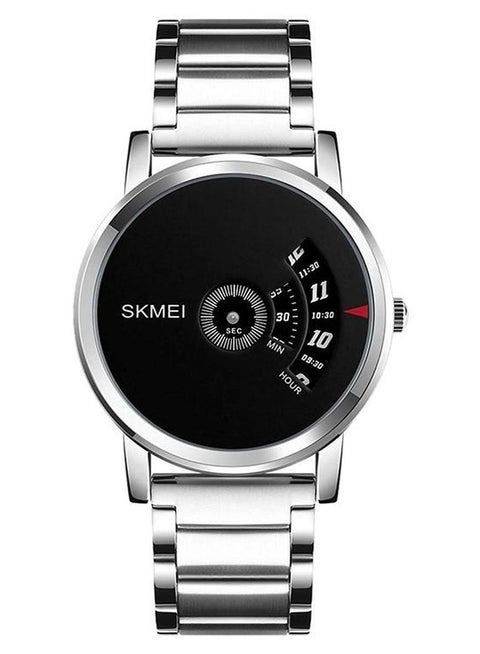 Men's Water Resistant Stainless Steel Analog Watch 1260 - 39 mm - Silver