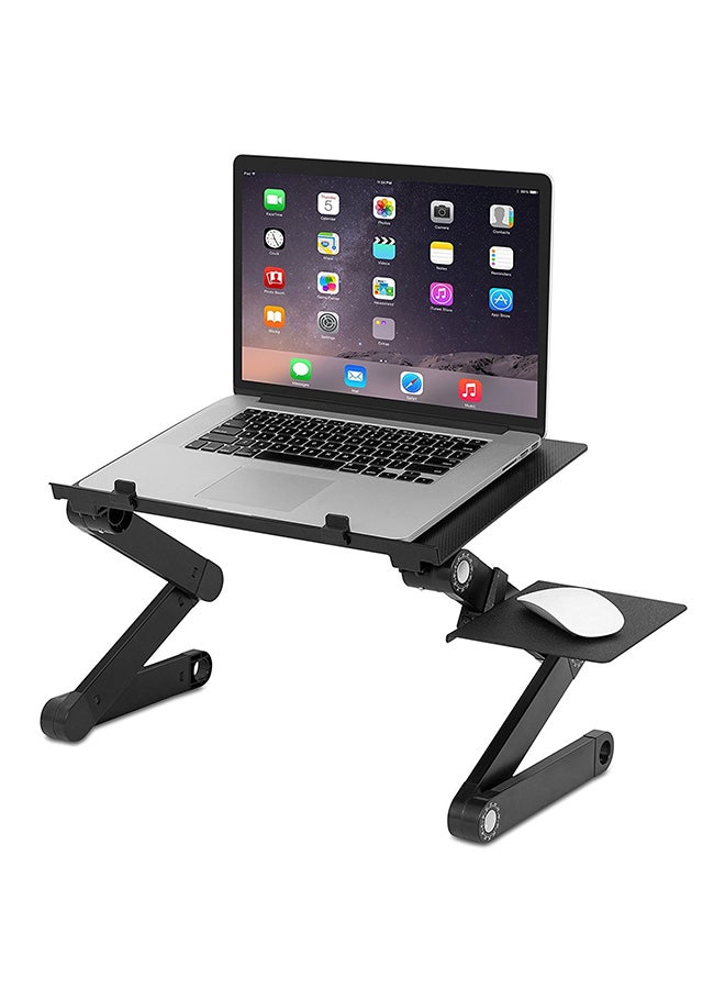Goldedge - Foldable Laptop Table With Mouse Pad Holder Grey - Image 1