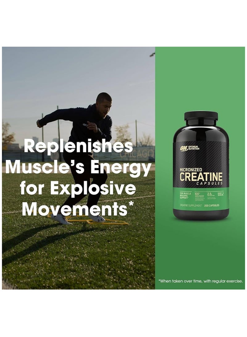 Optimum Nutrition Creatine Dietary Supplement - Unflavoured - 200 Capsules  - Image 3