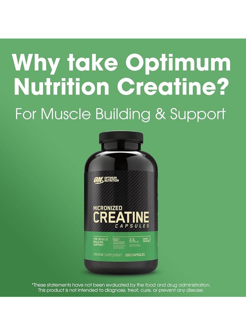 Optimum Nutrition Creatine Dietary Supplement - Unflavoured - 200 Capsules  - Image 4