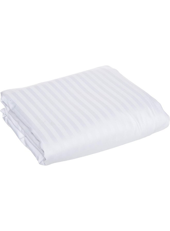 Hotel Linen Klub - Hotel Linen Striped Duvet Cover Cotton White 245x245cm - Image 1