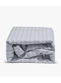 Queen Bed Sheet 3pcs Set , 100% Cotton 250Tc Sateen 1cm Stripe , Size: 240 x 260cm + 2pc Pillowcase Cotton Silver 50x75cm - pnsku/N13133738A/45/_/1732979057/2bb75d09-f19c-4786-b99c-014d4e534a76