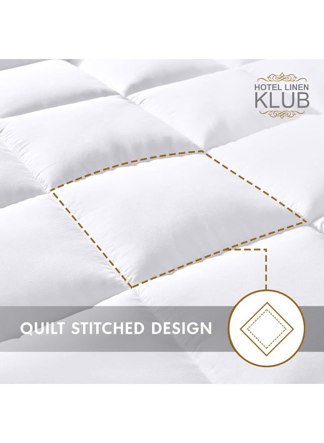 هوتيل لينين كلوب واقي فراش مبطن مزيج القطن أبيض 90x190سم - Image 5