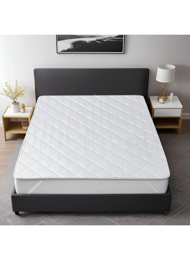 هوتيل لينين كلوب واقي فراش مبطن مزيج القطن أبيض 90x190سم - Image 2