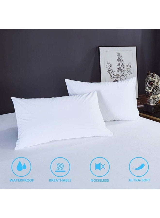Hotel Linen Klub - 100% Waterproof Mattress Protector - Cotton Terry White, Ultra Soft Fitted Bed Protector, 180x200cm Cotton White - Image 1