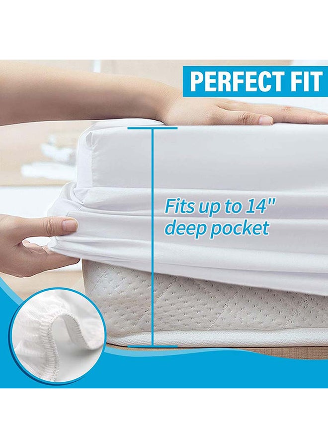 Hotel Linen Klub - 100% Waterproof Mattress Protector - Cotton Terry White, Ultra Soft Fitted Bed Protector, 180x200cm Cotton White - Image 1