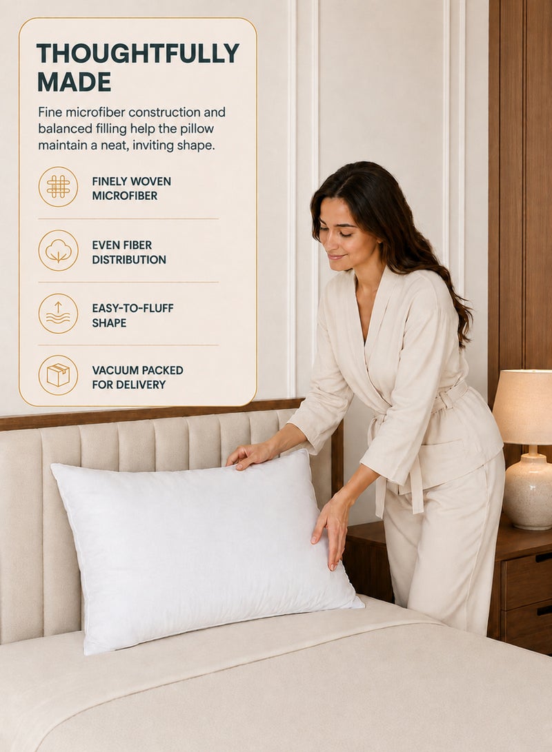 Hotel Linen Klub Deyarco Princess Press Pillow Microfibre Standard Polyester White 48 x 70cm - Image 2