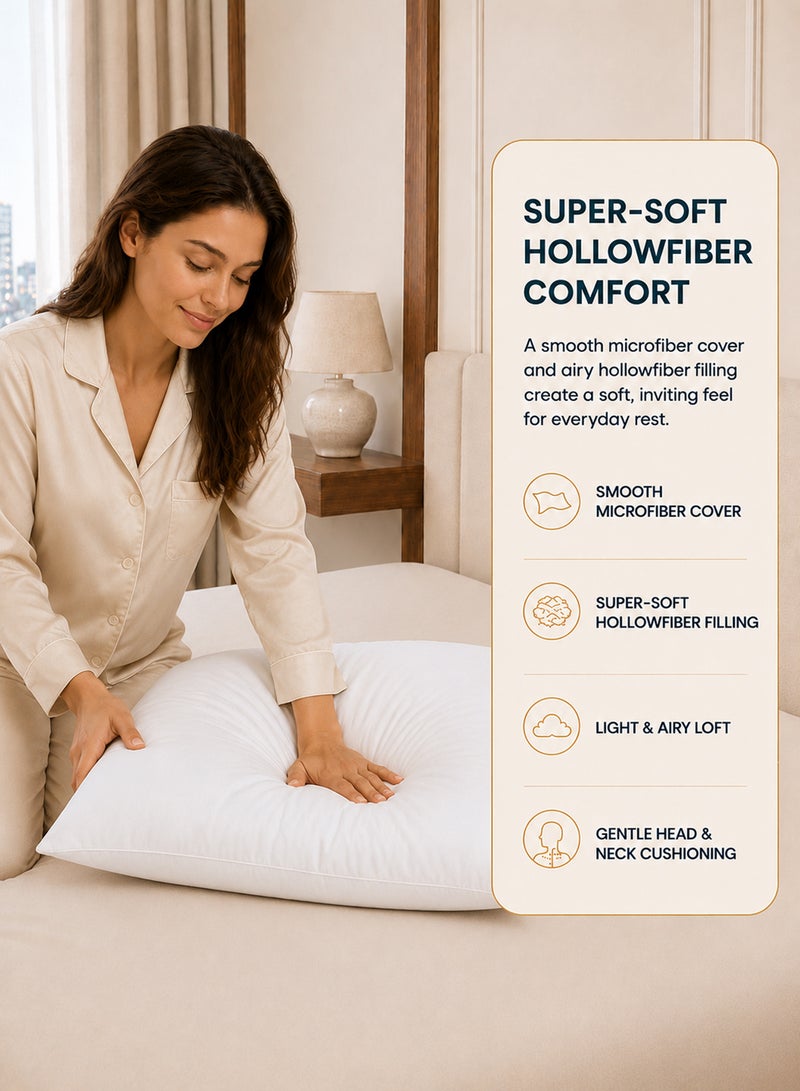 Hotel Linen Klub Deyarco Princess Press Pillow Microfibre Standard Polyester White 48 x 70cm - Image 3
