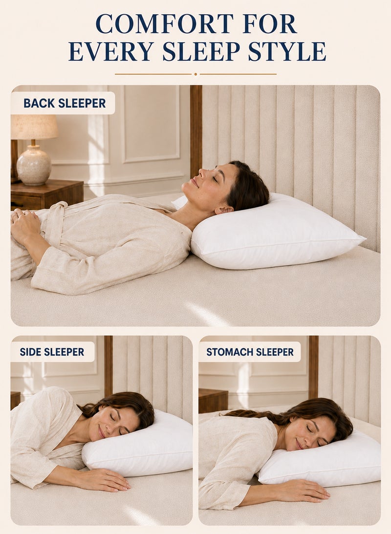 Hotel Linen Klub Deyarco Princess Press Pillow Microfibre Standard Polyester White 48 x 70cm - Image 4