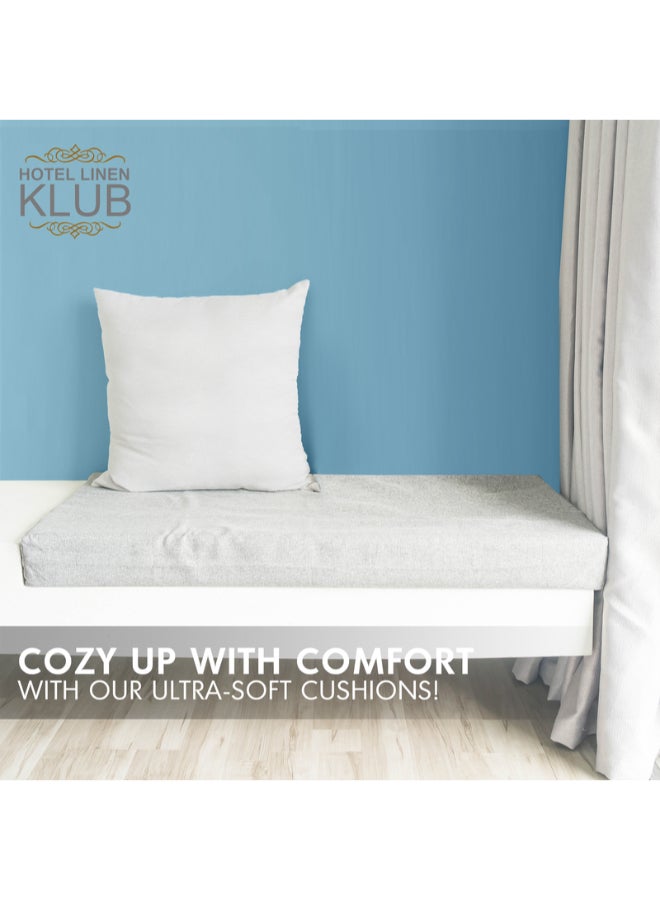 Hotel Linen Klub - 1-Piece Cushion Filler 45x45 cm – 350 Grams Filling – Soft & Fluffy Insert with Non-Woven Outer Fabric – Ideal for Sofa, Chair & Decorative Use Microfiber White 45x45cm - Image 1
