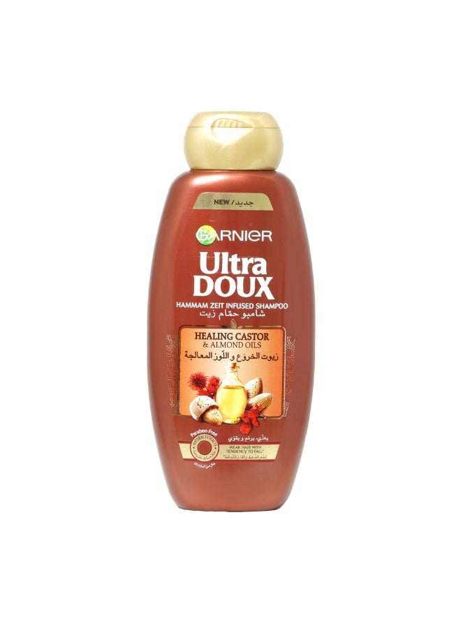 Garnier Ultra Doux Hammam Zeit Infused Shampoo Restoring Castor and Almonds Oil 400 ml  - Image 1