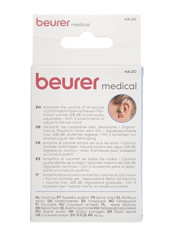 Beurer - HA 20 Hearing Noise Amplifier With Ergonomic Fit Behind The Ear, Individual Adjustment To The Ear Canal, Volume Continuously Adjustable - Nude - Image 1