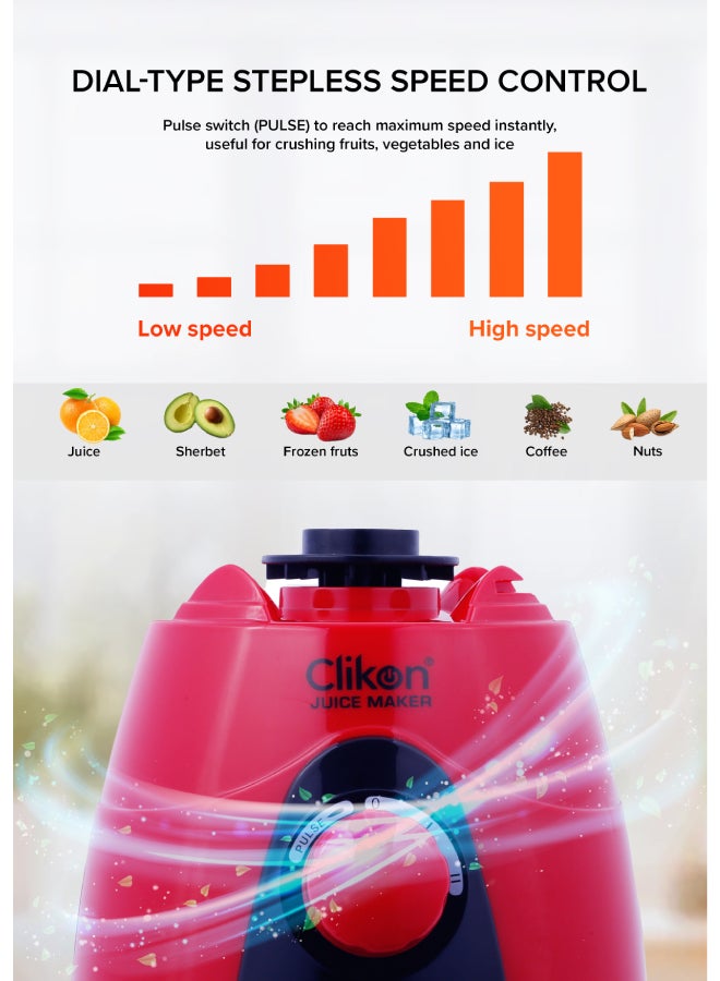 كليكون خلاط كهربائي 2 في 1 1.5 L 350 W CK2152 أحمر/شفاف/أسود - Image 4