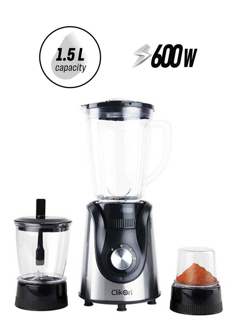Clikon 3-In-1 Power Blender 1.5 L 600 W CK2154 Grey/Black - Image 1
