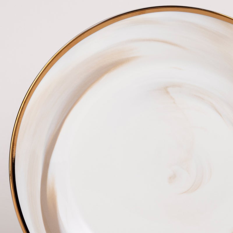 لا ميسا طقم عشاء بورسلان من لا ميسا باللون البني 18 قطعة بني - Image 3