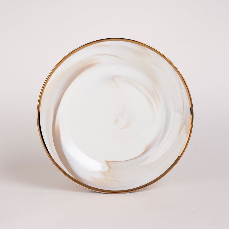 لا ميسا طقم عشاء بورسلان من لا ميسا باللون البني 18 قطعة بني - Image 2