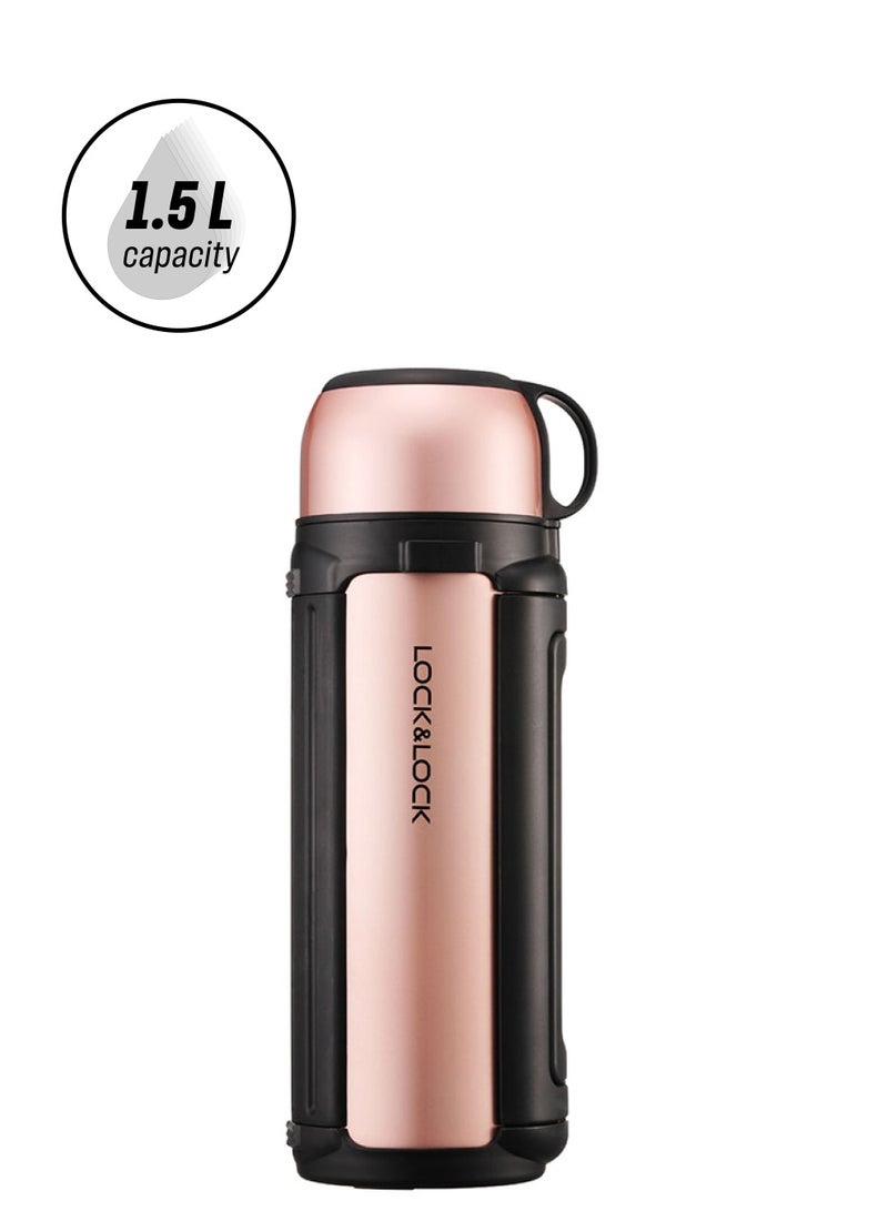 لوك اند لوك ترمس كبير لحفظ المشروبات الساخنة من الستانلس ستيل وردي/ذهبي - Image 1