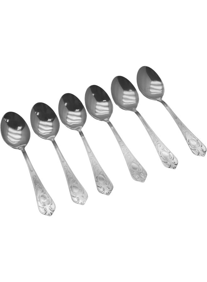 راج طقم ملاعق أورا ديزرت مكون من 6 قطع فضي 18سم - Image 1