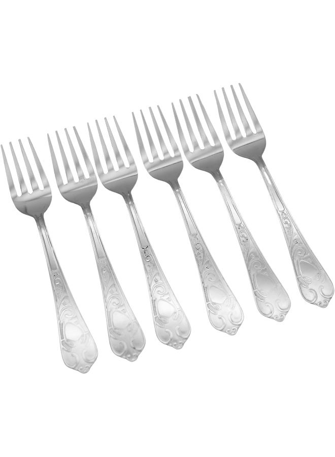 راج Raj Rk Dessert Fork - Pack of 6 Grey 18cm - Image 1