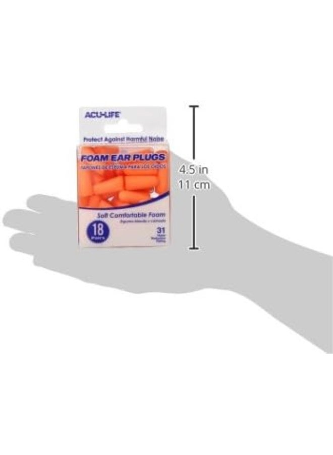 ACU-LIFE - Foam Ear Plugs 18 Pair 400584 - Image 1