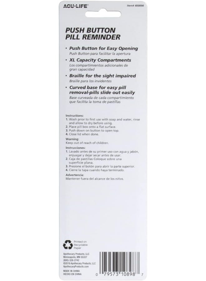 Pillbox 7 Day Push Button:400898 - pnsku/N13162423A/45/_/1732554663/e6f8b598-0b72-4aa9-837c-b4d589684006