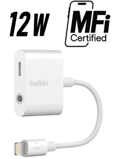 belkin Dual functionality to listen to 3.5 mm Audio and charge at the same time. White  - Image 1