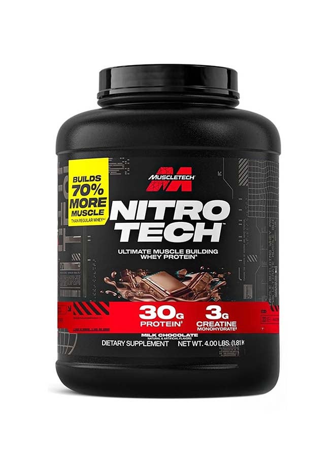 MuscleTech Nitro Tech Whey Protein - Milk Chocolate 4lbs - Image 1