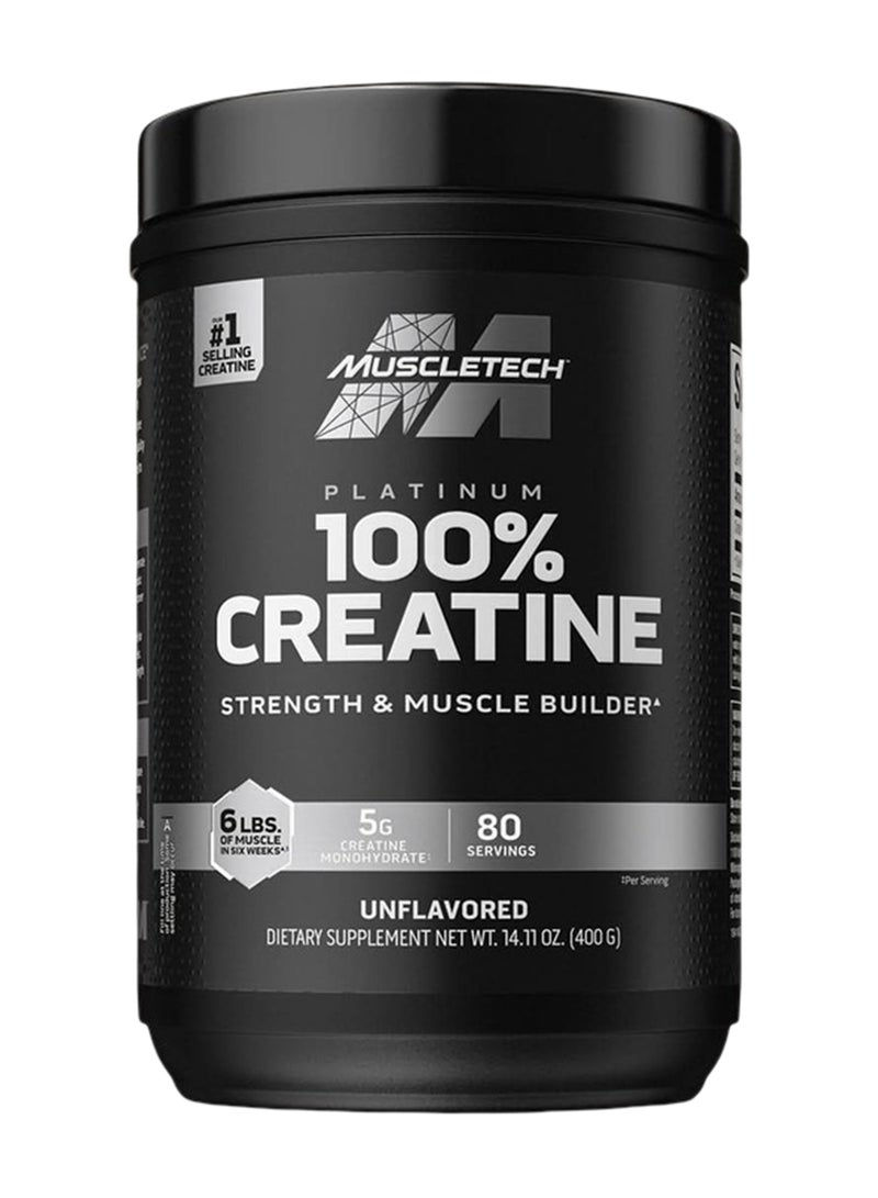 MuscleTech Essential Series Platinum 100% Creatine Micronized And Hplc-tested Unflavored 80 Servings 400g - Image 1