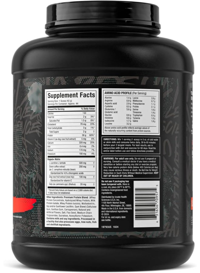 MuscleTech Nitro Tech Ripped Protein - French Vanilla -4LB - Image 2