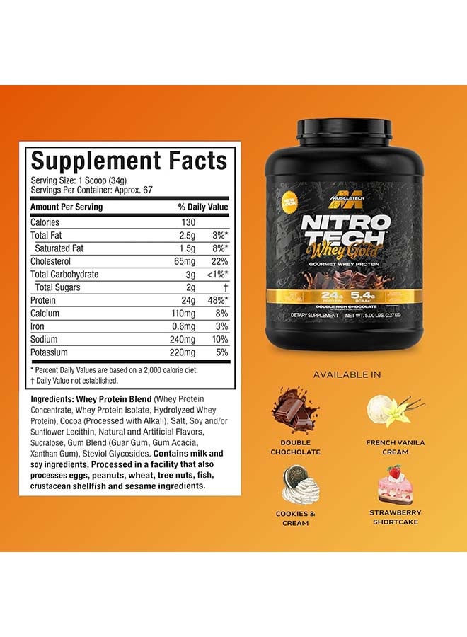 MuscleTech Nitro Tech Whey Gold Protein Double Rich Chocolate 2.27kg  - Image 3