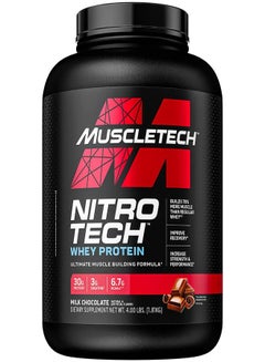 MuscleTech Nitro Tech Whey Protein Milk Chocolate 4lbs 1.81kg  - Image 1