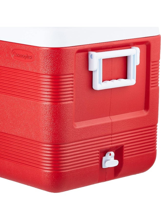 Cosmoplast - Keep Cold Plastic Cooler Icebox Deluxe 70 Liters Red 70.0Liters - Image 1
