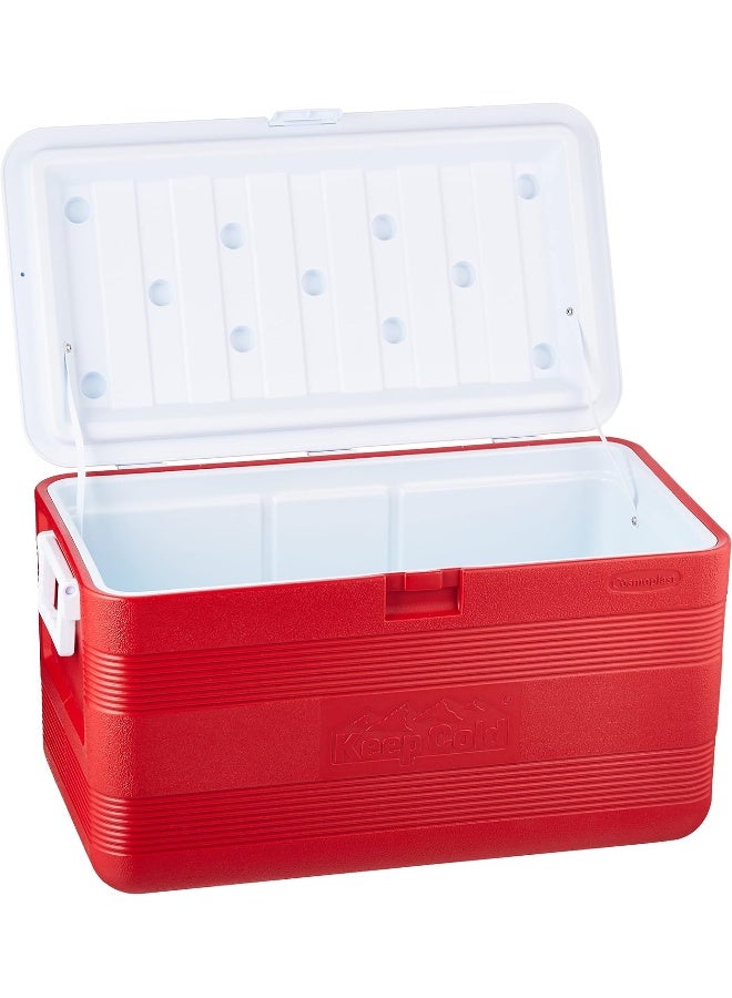 Cosmoplast - Keep Cold Plastic Cooler Icebox Deluxe 70 Liters Red 70.0Liters - Image 1