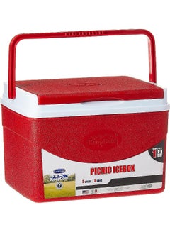 Cosmoplast Keep Cold Plastic Picnic Cooler Icebox Lunchbox Red 5.0Liters  - Image 1