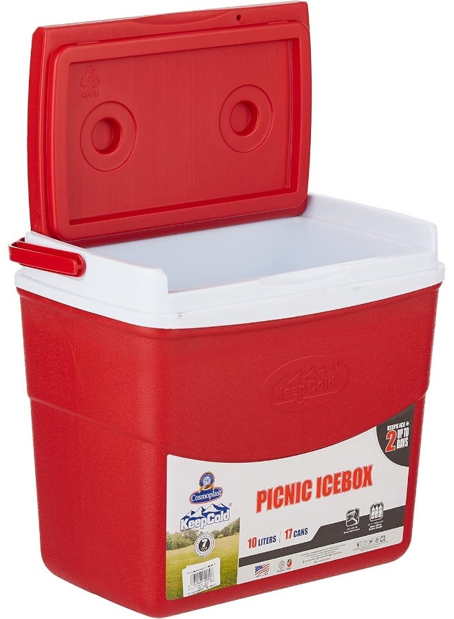 Cosmoplast - 10L Keepcold Picnic Icebox (Red) Red 10.0Liters - Image 1