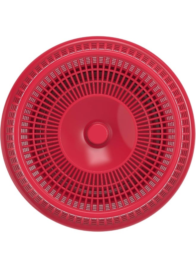 Cosmoplast Plastic Round Laundry Bin With Lid 65L Dark Red 65.0Liters  - Image 3