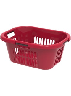 Cosmoplast Plastic Oval Laundry Basket 40L Dark Red 40.0Liters  - Image 1