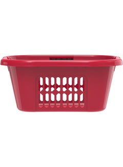 Cosmoplast Plastic Oval Laundry Basket 40L Dark Red 40.0Liters  - Image 2