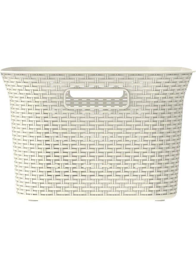 Cosmoplast - 50L Cedarattan Laundry Basket, Off White Off White 50.0Liters - Image 1