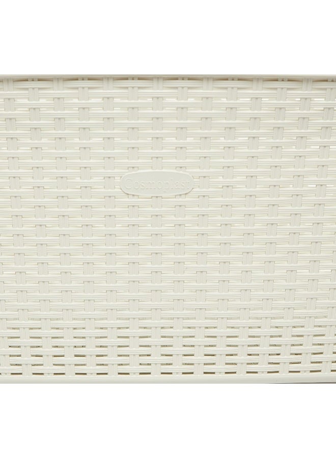 Cosmoplast - 50L Cedarattan Laundry Basket, Off White Off White 50.0Liters - Image 1